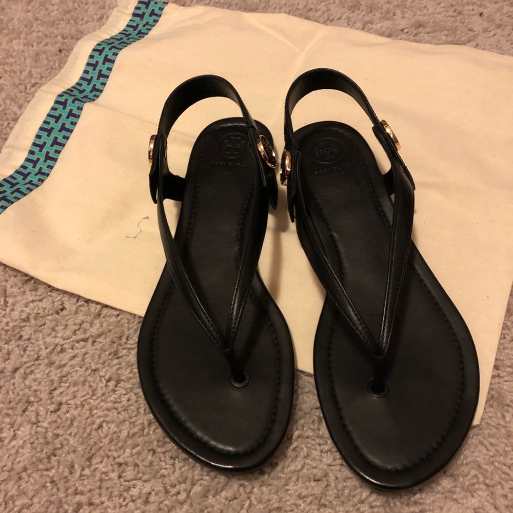 NWT Tory Burch Minnie Leather Flat Travel Sandal